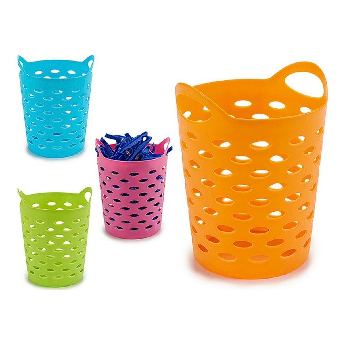 Multi-purpose basket 8430852308030 Blue Pink Orange Yellow Plastic 14 x 17 x 14 cm-1
