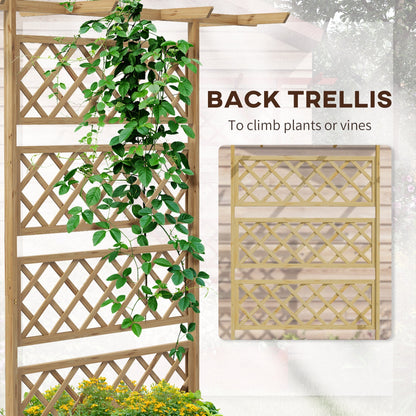 Wooden Raised Garden Bed with Trellis and Roof - Natural Tone-3