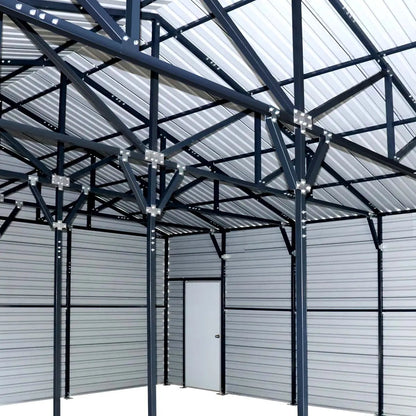 26’ x 30’ Metal Garage Shed, 9’ High Double Front Doors, 14’ Peak, 780 Sq-Ft TMG-MS2630-3