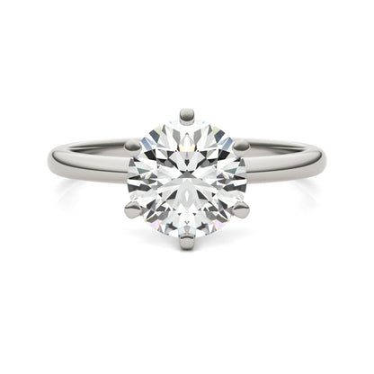 AGI Certified 3 CTW Lab Grown Diamond Solitaire Engagement Ring – Round, Asscher, Emerald, or Princess Cut – G-VS Clarity, 14K White Gold