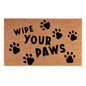 Doormat 60cm x 40cm - 'Wipe Your Paws' (D2) - Absorbent Coir Mat for Indoor/Outdoor-0