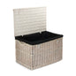 Large Whitewash Finish Storage Wicker Basket-6