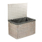 Large Whitewash Finish Storage Wicker Basket-5