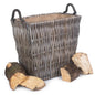 Grey Rectangular Wicker Log Basket-1