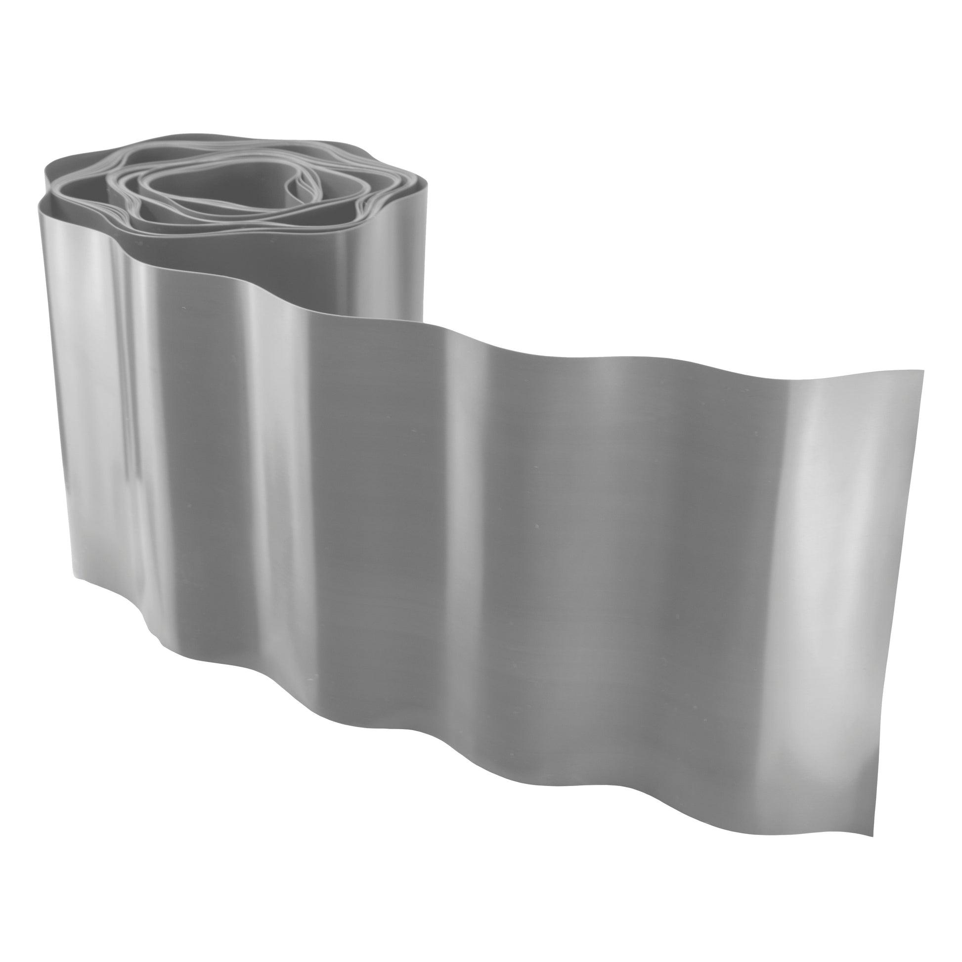 Wavy Plastic Garden Lawn Edging, H=20CM, L=9M, Light Gray-2