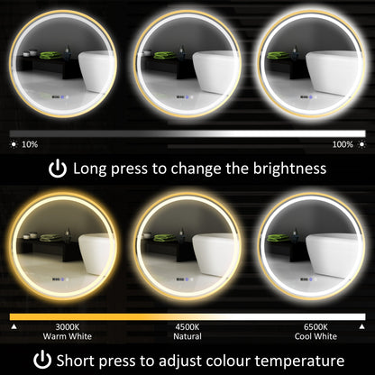 80cm Anti-Fog LED Bathroom Mirror - Gold Tone-3
