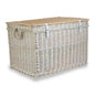 Large Whitewash Finish Storage Wicker Basket-1