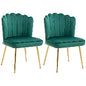 Shell Luxe Velvet Accent Chair, Modern Living Room Chair with Gold Metal Legs for Living Room, Bedroom, Home Office, Set of 2, Green-0