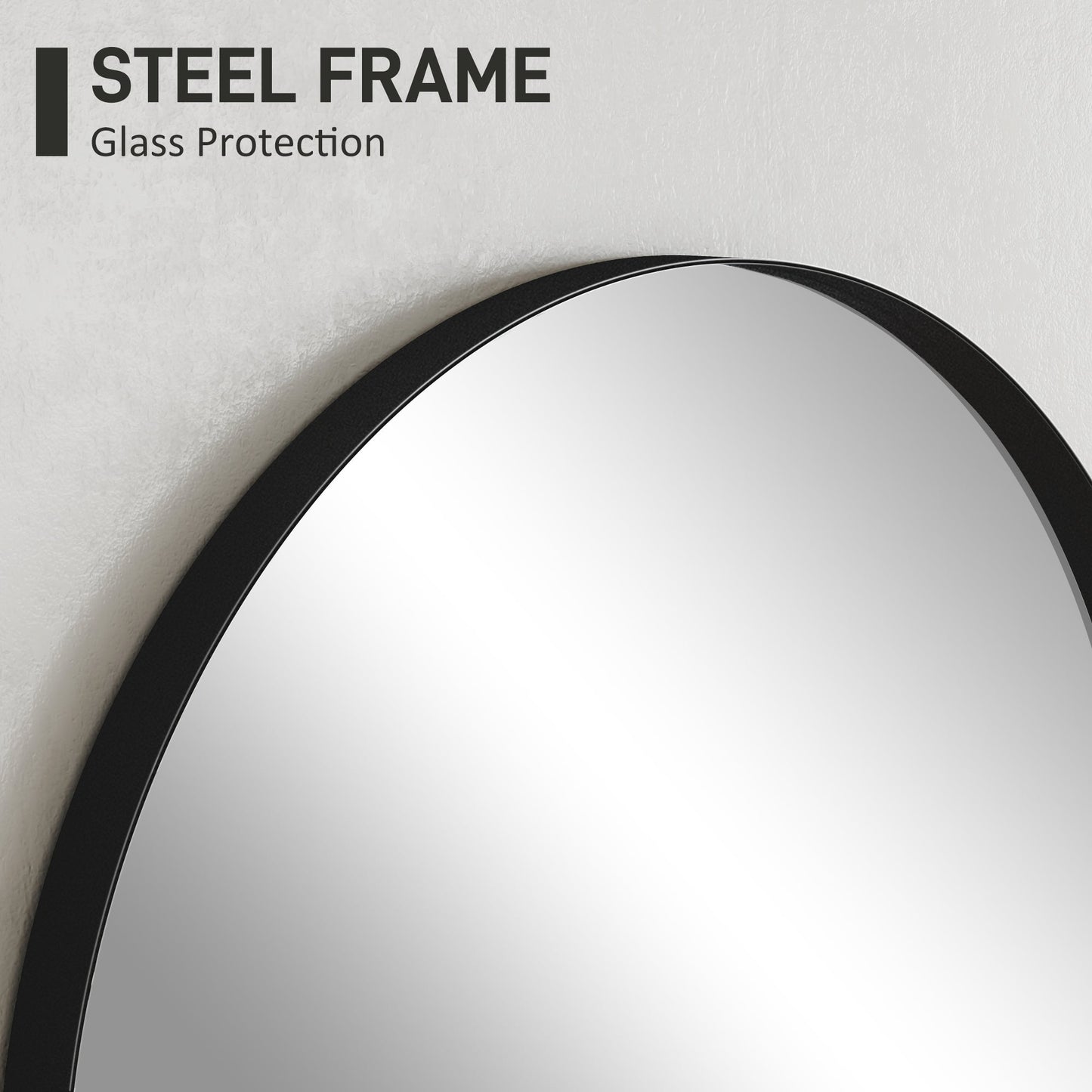 60 x 90cm Arched Home Mirror - Black-3