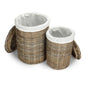 Round Rattan Laundry Hamper Basket with White Lining-1