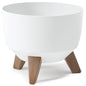 Roma Bowl Pot with Legs, Insert and Hole with Plug 330mm White-0