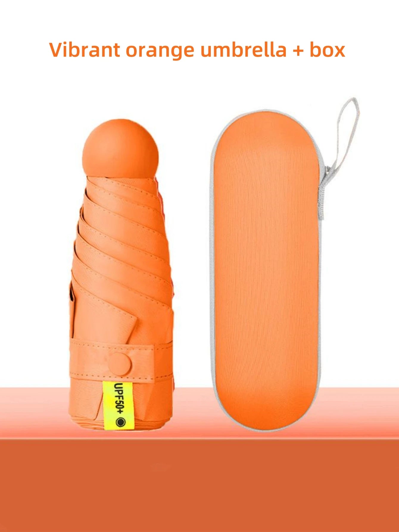 Mini Umbrella For Sunny And Rainy Days, Portable With Uv Coating And 6 Reinforced Ribs