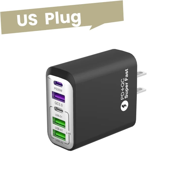 USB C Charger 240W Type C Cable Fast Charging Phone Charger Adapter For iPhone Samsung Xiaomi Quick Charge EU US UK Wall Charger