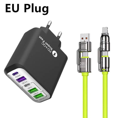 USB C Charger 240W Type C Cable Fast Charging Phone Charger Adapter For iPhone Samsung Xiaomi Quick Charge EU US UK Wall Charger