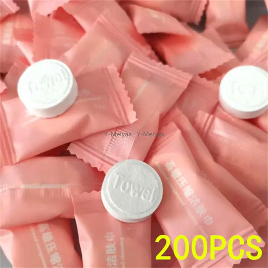 20/50/100/200PCS Mini Disposable Compressed Towel Capsules Towels Face Care Tablet Outdoor Travel Cloth Wipes Paper Tissue
