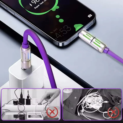4 in 1 Multi Connectors Charger Rotating Elbow USB to Type-C 1.5m Mobile Phone 240W Fast Charging Silicone Cable Data Transfer