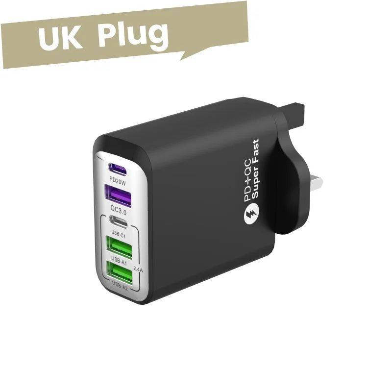 USB C Charger 240W Type C Cable Fast Charging Phone Charger Adapter For iPhone Samsung Xiaomi Quick Charge EU US UK Wall Charger