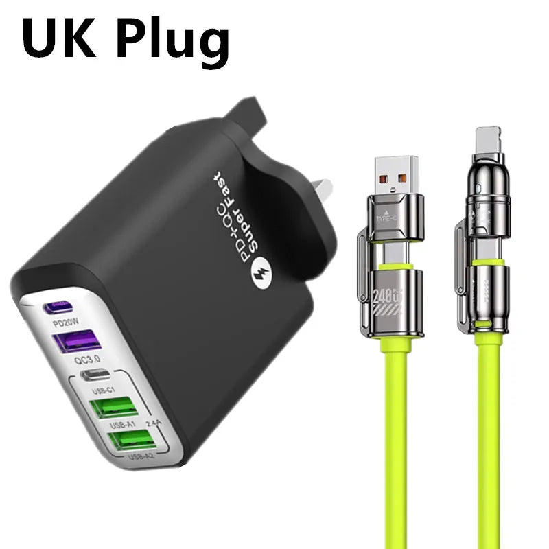USB C Charger 240W Type C Cable Fast Charging Phone Charger Adapter For iPhone Samsung Xiaomi Quick Charge EU US UK Wall Charger