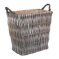 Grey Rectangular Wicker Log Basket-2