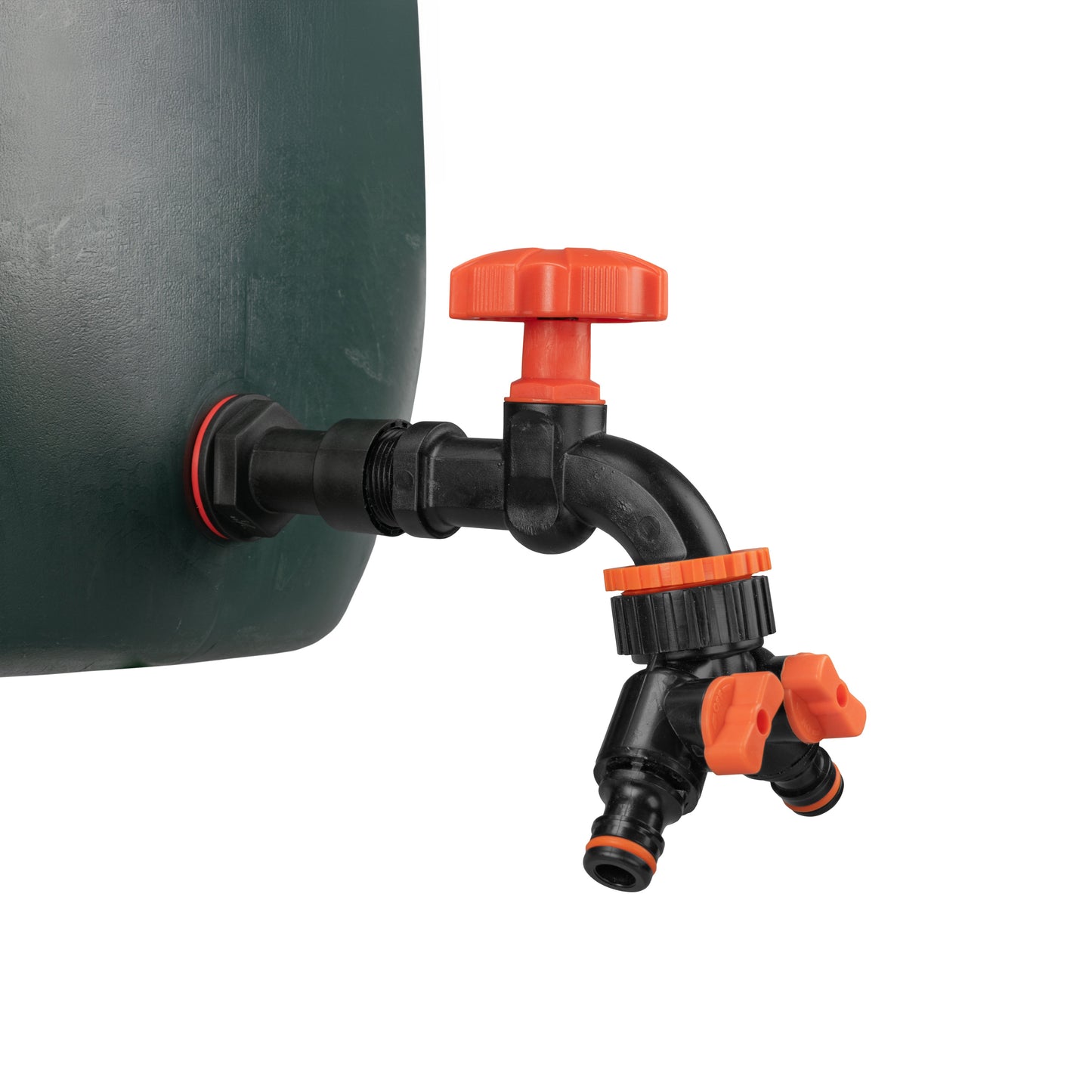 Water Butt Extension Kit 3/4" with Black Dial Tap + Two-Way Splitter-1