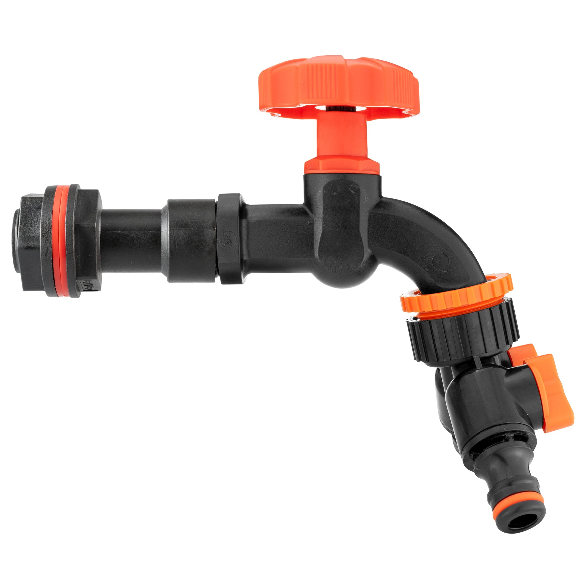 Water Butt Extension Kit 3/4" with Black Dial Tap + Two-Way Splitter-4