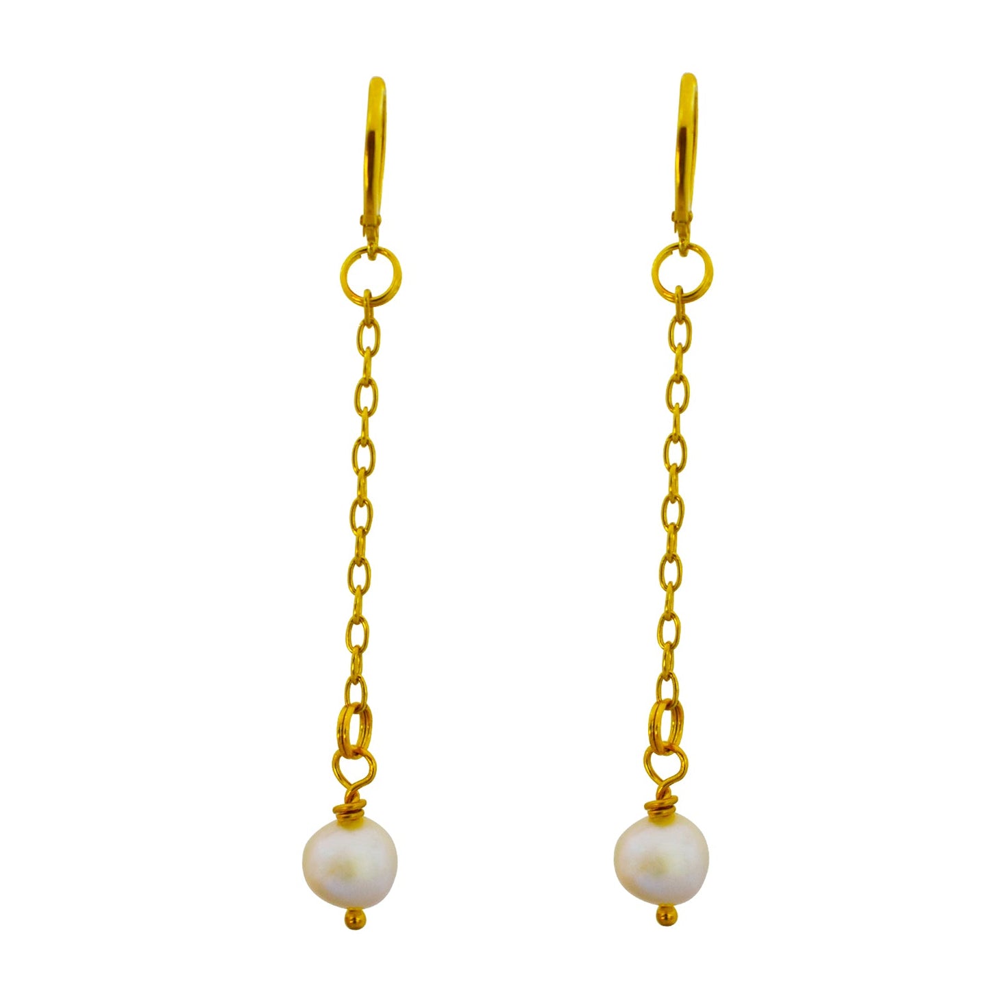 Freshwater Pearl Yellow Gold Vermeil, 9k or 18k Earrings, Bloom Collection | by nlanlaVictory