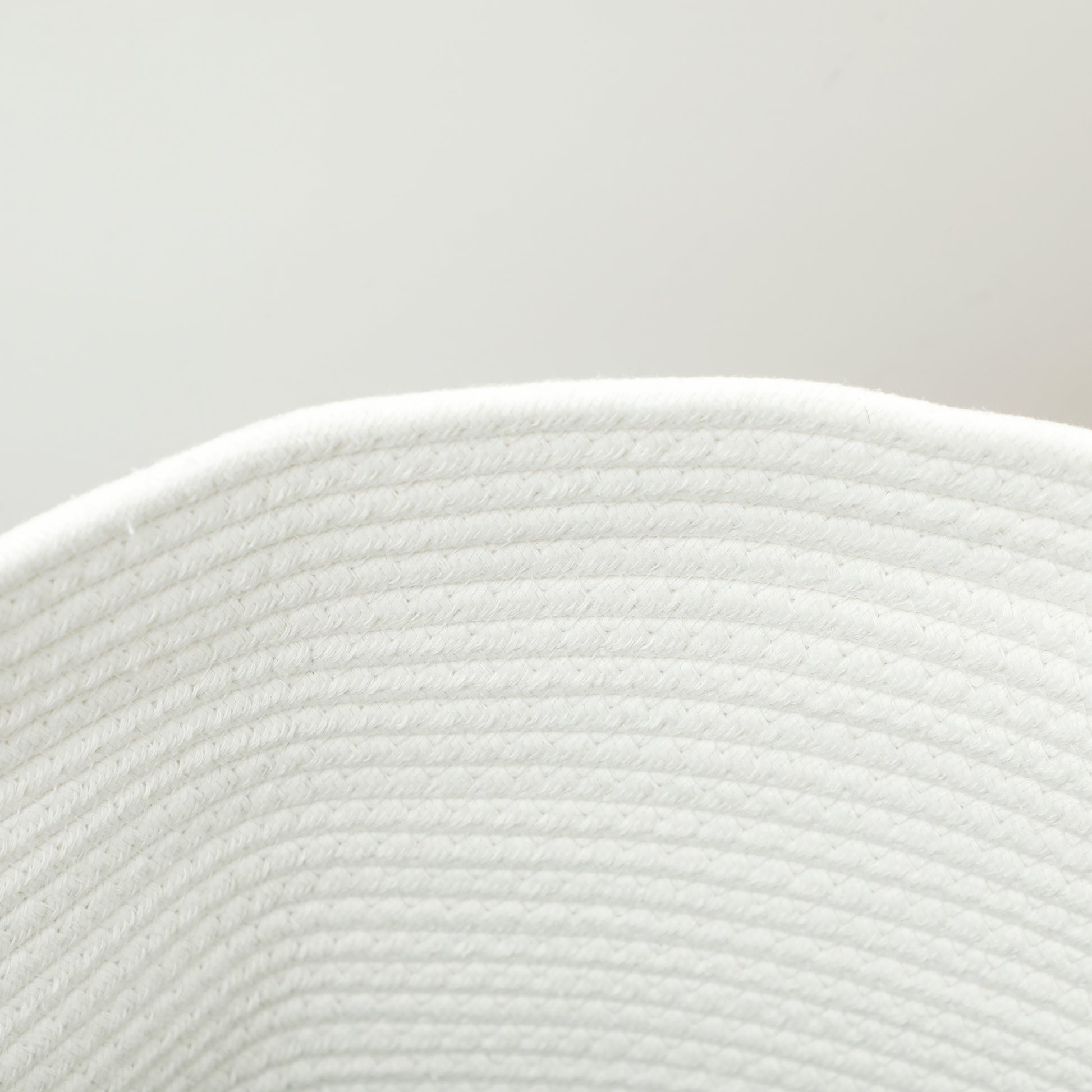 HOMCOM 36L Cotton Rope Laundry Basket, with Handles in Cream White-7