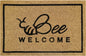 Doormat 60cm x 40cm - 'Bee Welcome' - Absorbent Coir Mat for Indoor/Outdoor-0