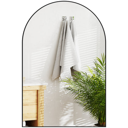 60 x 90cm Arched Home Mirror - Black-0