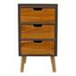 3 Drawer Chest In Grey Finish With Natural Drawers With Removable Legs-0