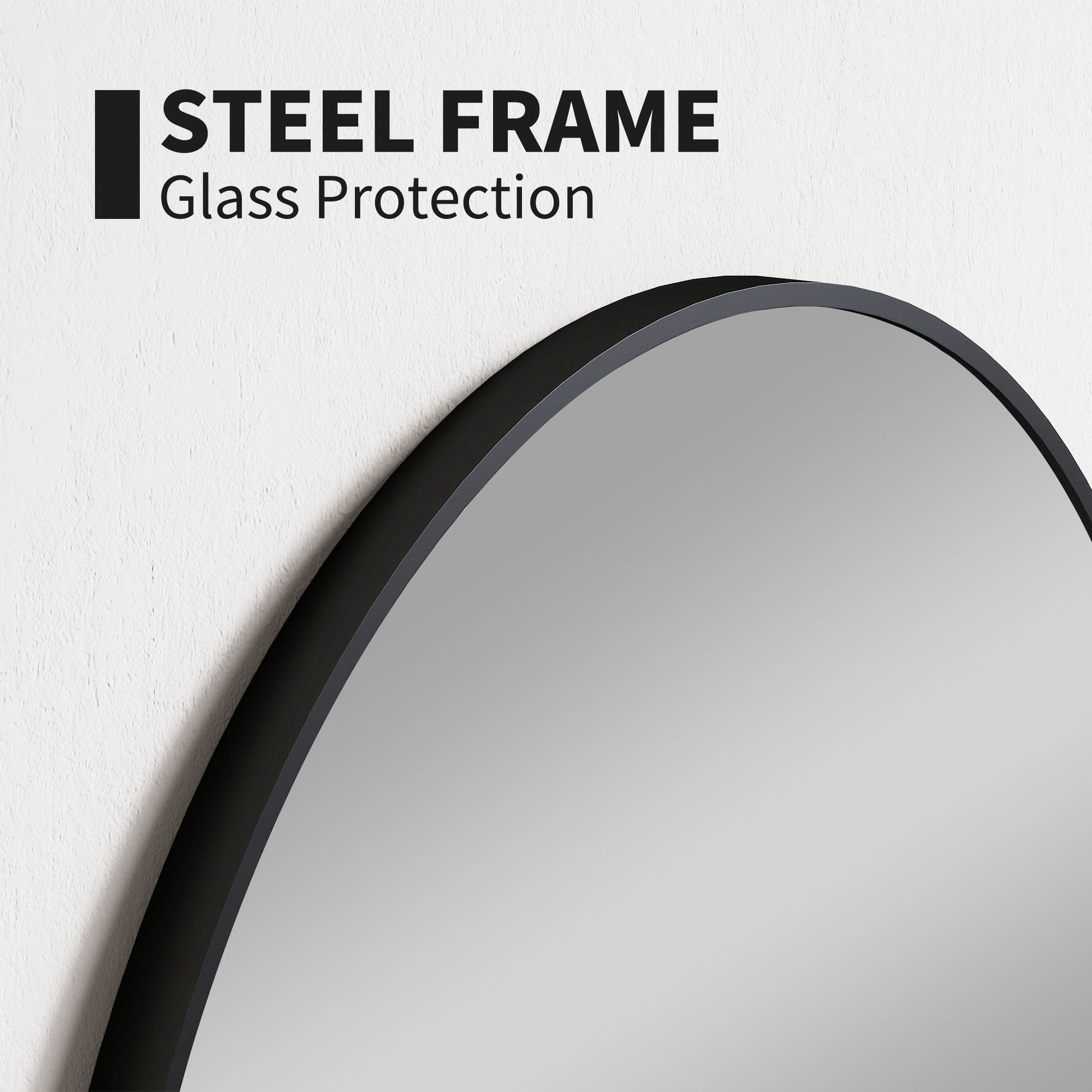 Round Bathroom Mirror, 70 x 70cm Steel Framed Wall Mirror, Decorative Mirror for Bedroom, Living Room, Entryway, Black-3