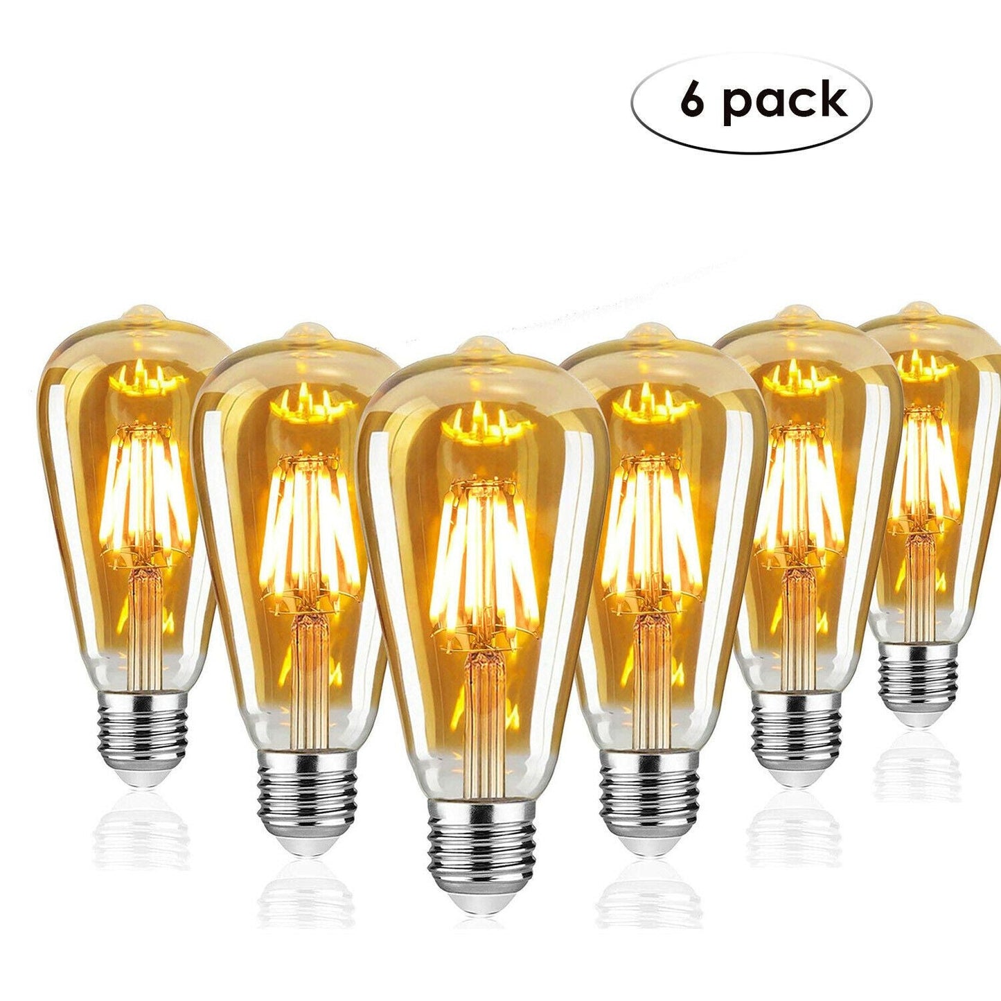 6PCS LED Light Bulbs Filament Antique Bulb Light 4W/6W/8W~2317