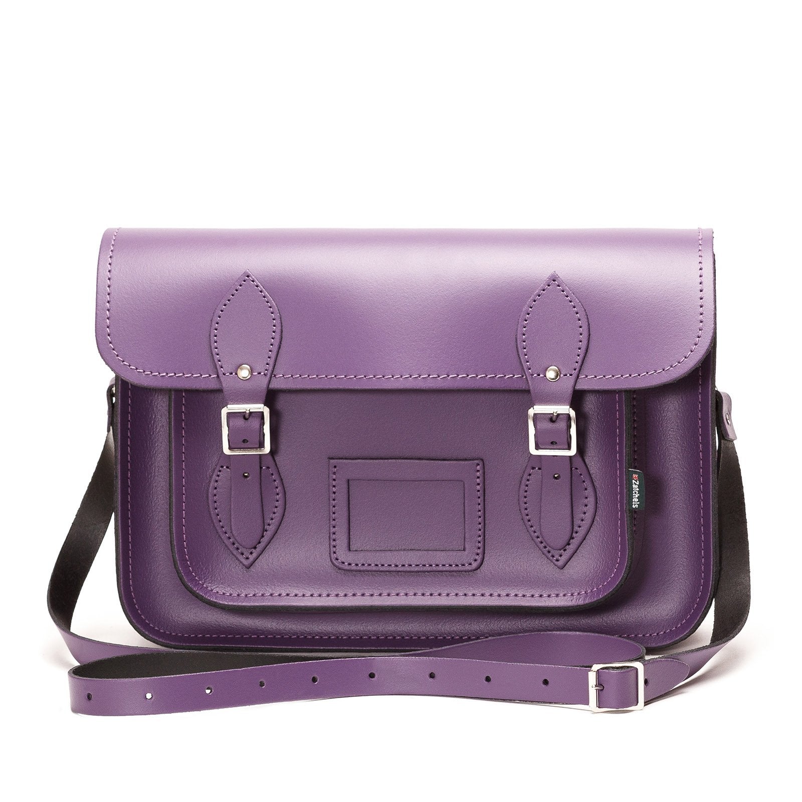 Handmade Leather Satchel - Purple-1