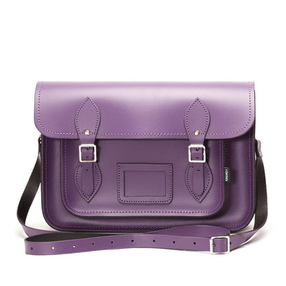 Handmade Leather Satchel - Purple-1