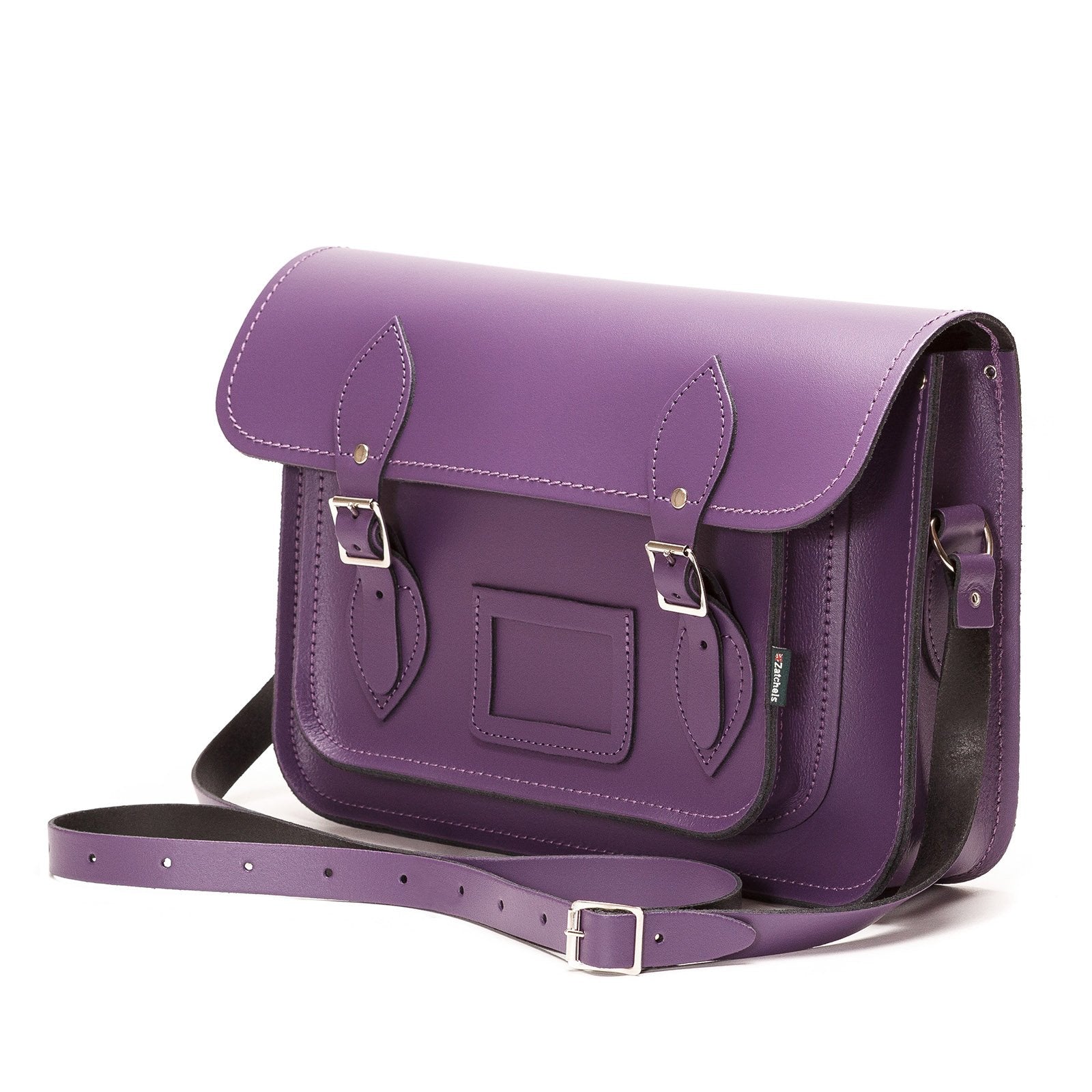 Handmade Leather Satchel - Purple-2