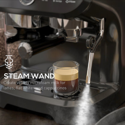 Automatic 15 Bar Coffee Machine with Adjustable Grind and Steamer - Black-4