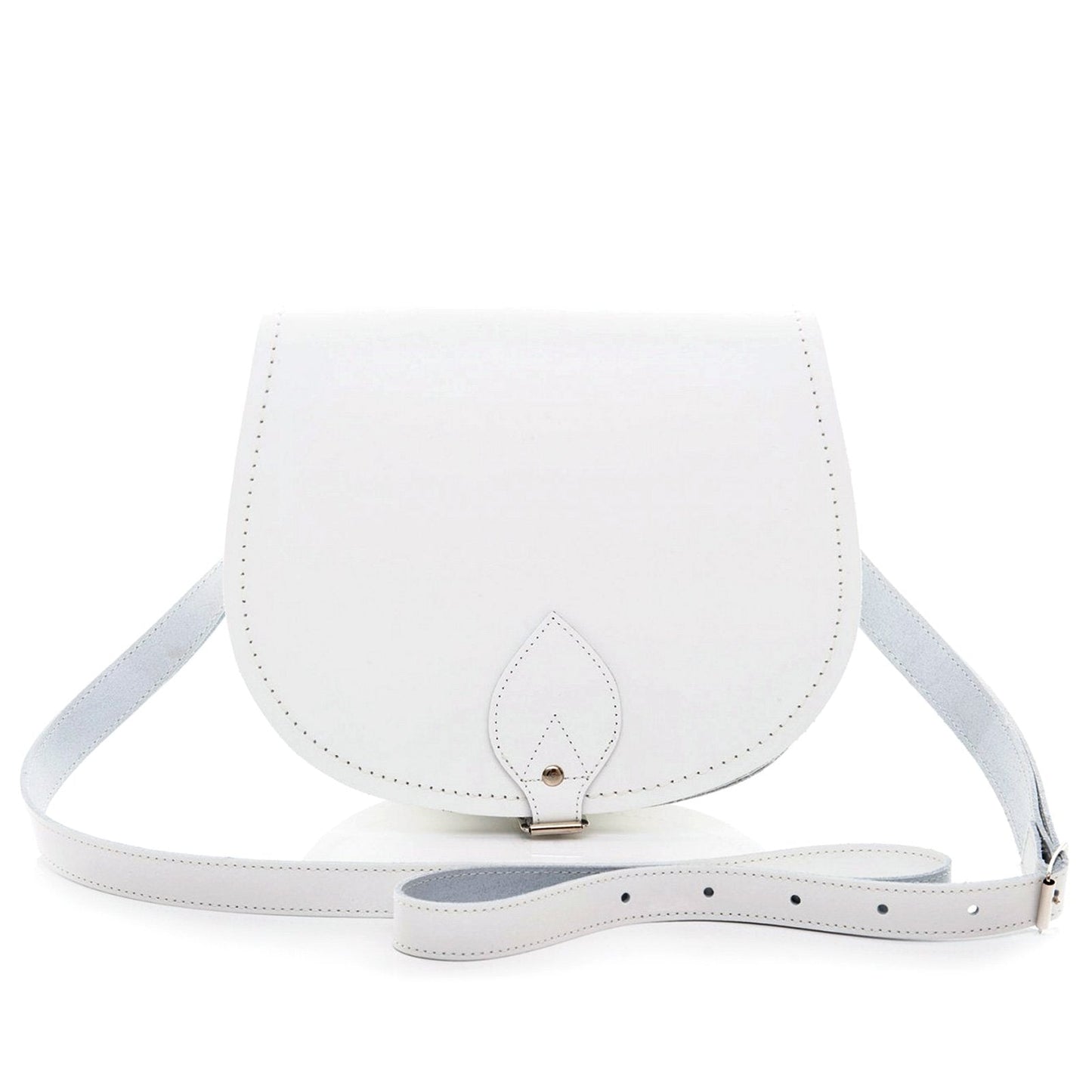Handmade Leather Saddle Bag - White-0