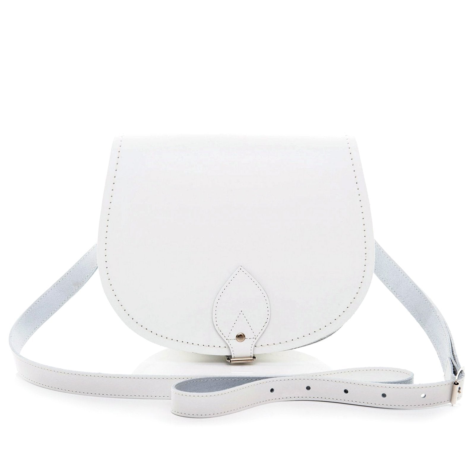 Handmade Leather Saddle Bag - White-0