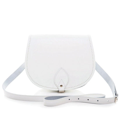 Handmade Leather Saddle Bag - White-0