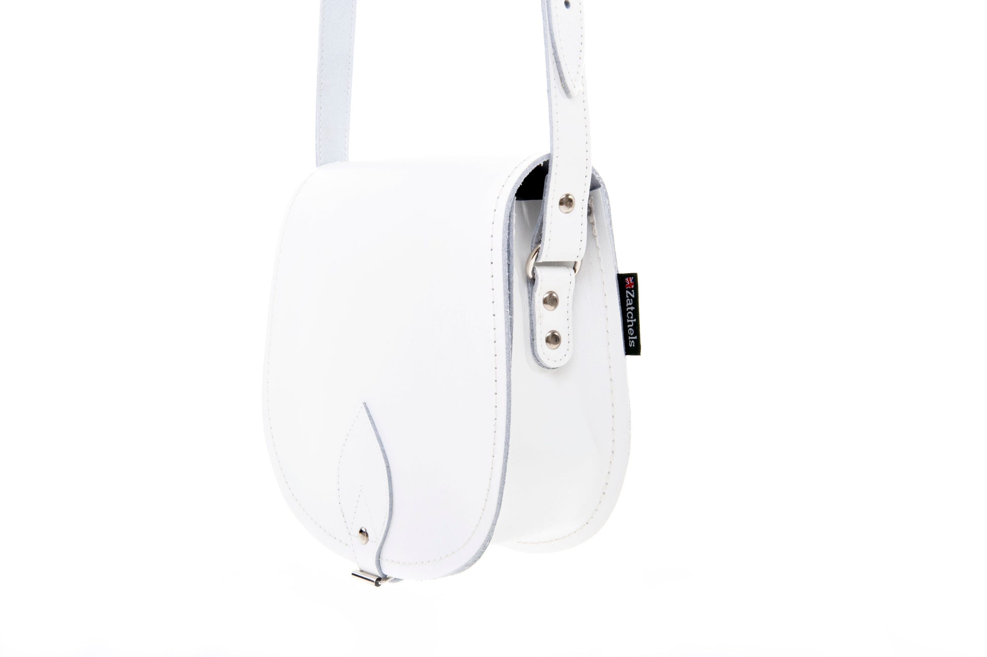 Handmade Leather Saddle Bag - White-1